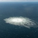 Methane escaping from sabotaged pipelines