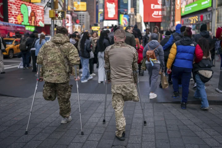 Ukrainian servicemen in New York City