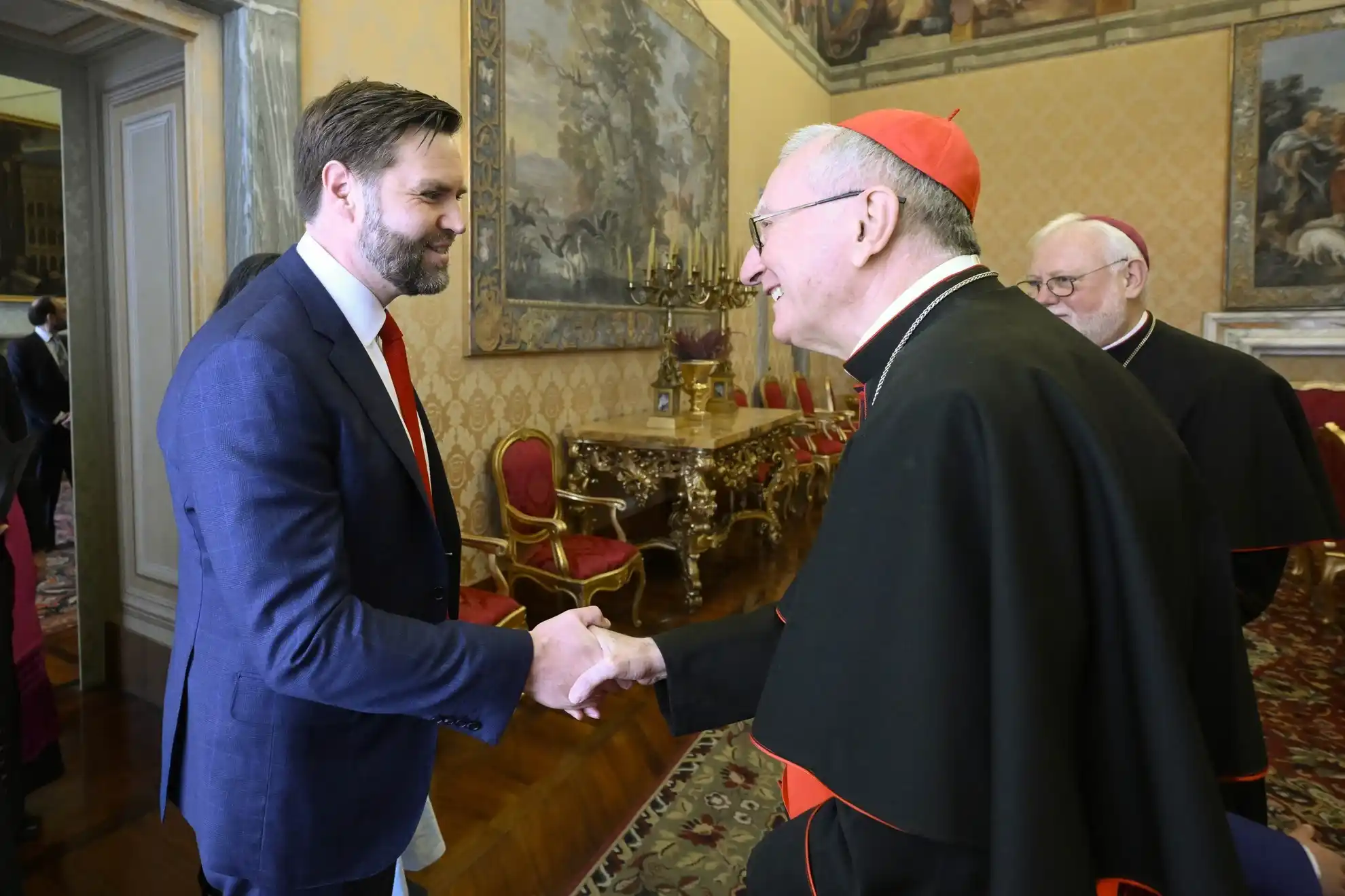 Cardinal Pietro Parolin and U.S. Vice President JD Vance