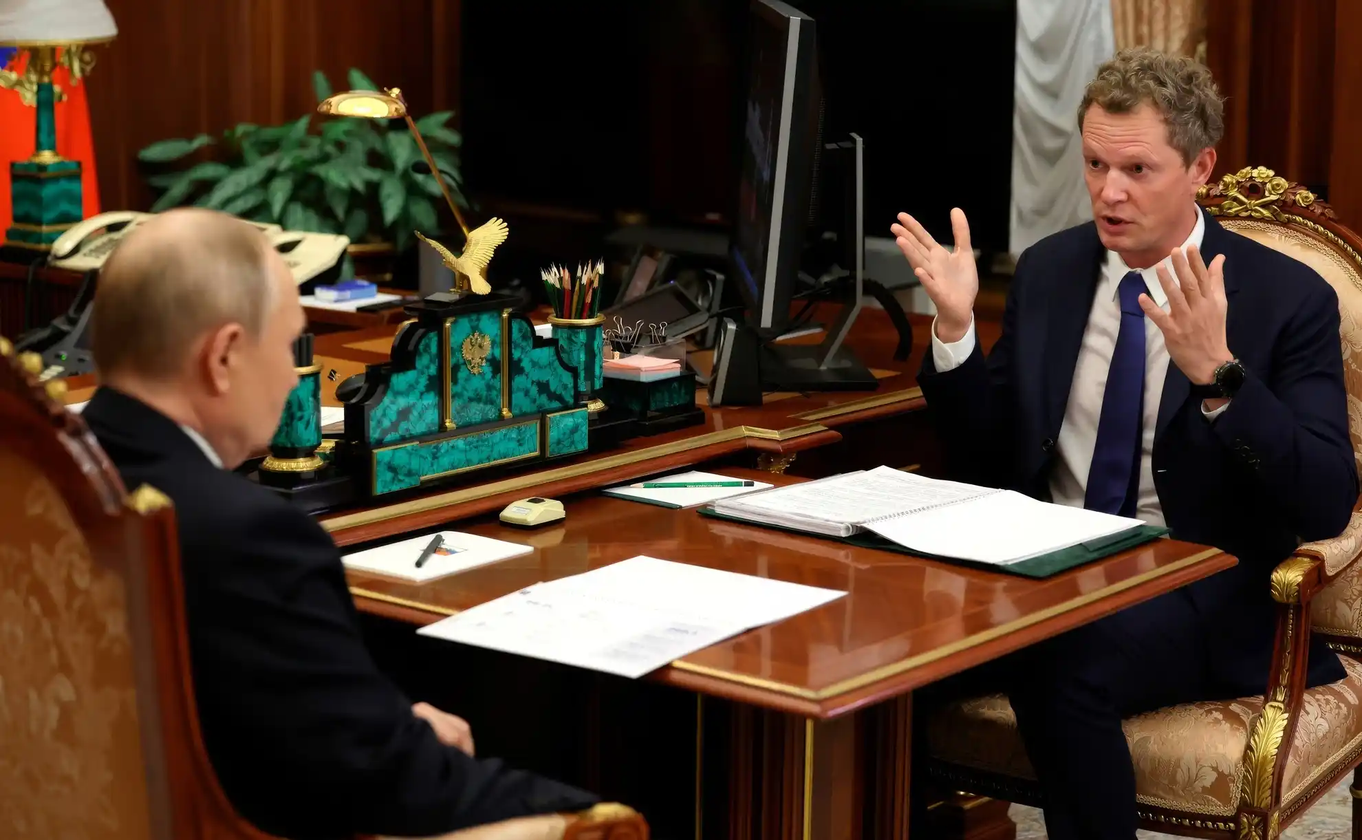 Russian President Putin Meets with Federal Taxation Service Head Yegorov