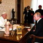 Russian President Vladimir Putin meets with Pope Francis