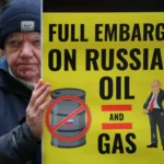 A protester holds a sign