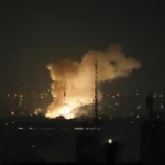 Smoke rises after an explosion in Tehran