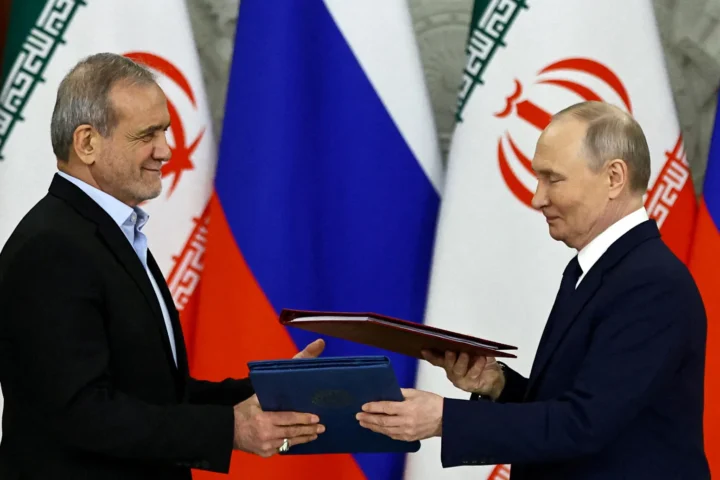 Iranian President Pezeshkian and Russian President Putin