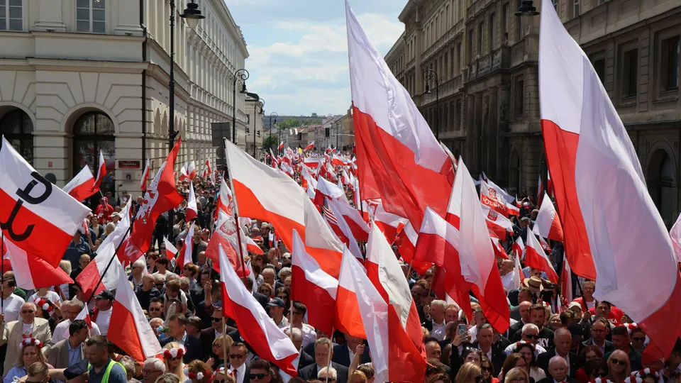 Supporters of presidential candidate Rafał Trzaskowski