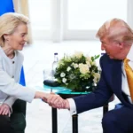 Ursula von der Leyen and U.S. President Donald Trump in Turnberry