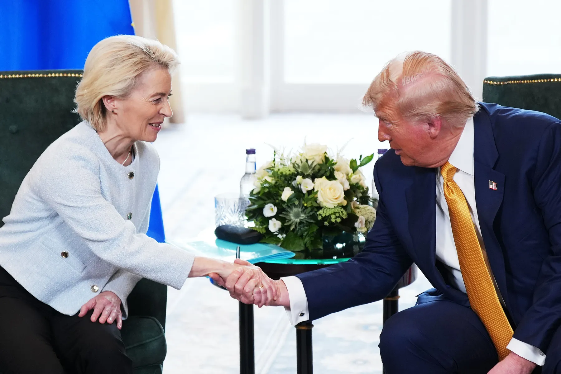 Ursula von der Leyen and U.S. President Donald Trump in Turnberry