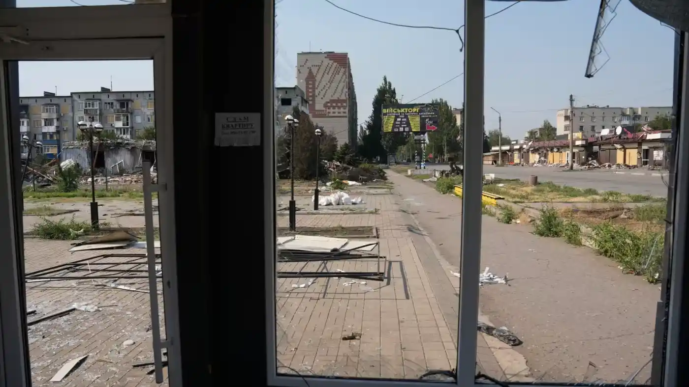 Aftermath of the explosion in Dobropillia