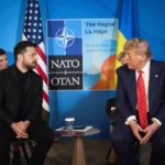 Volodymyr Zelensky and Donald Trump