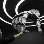 Сцена на выставке роботов в Пекине