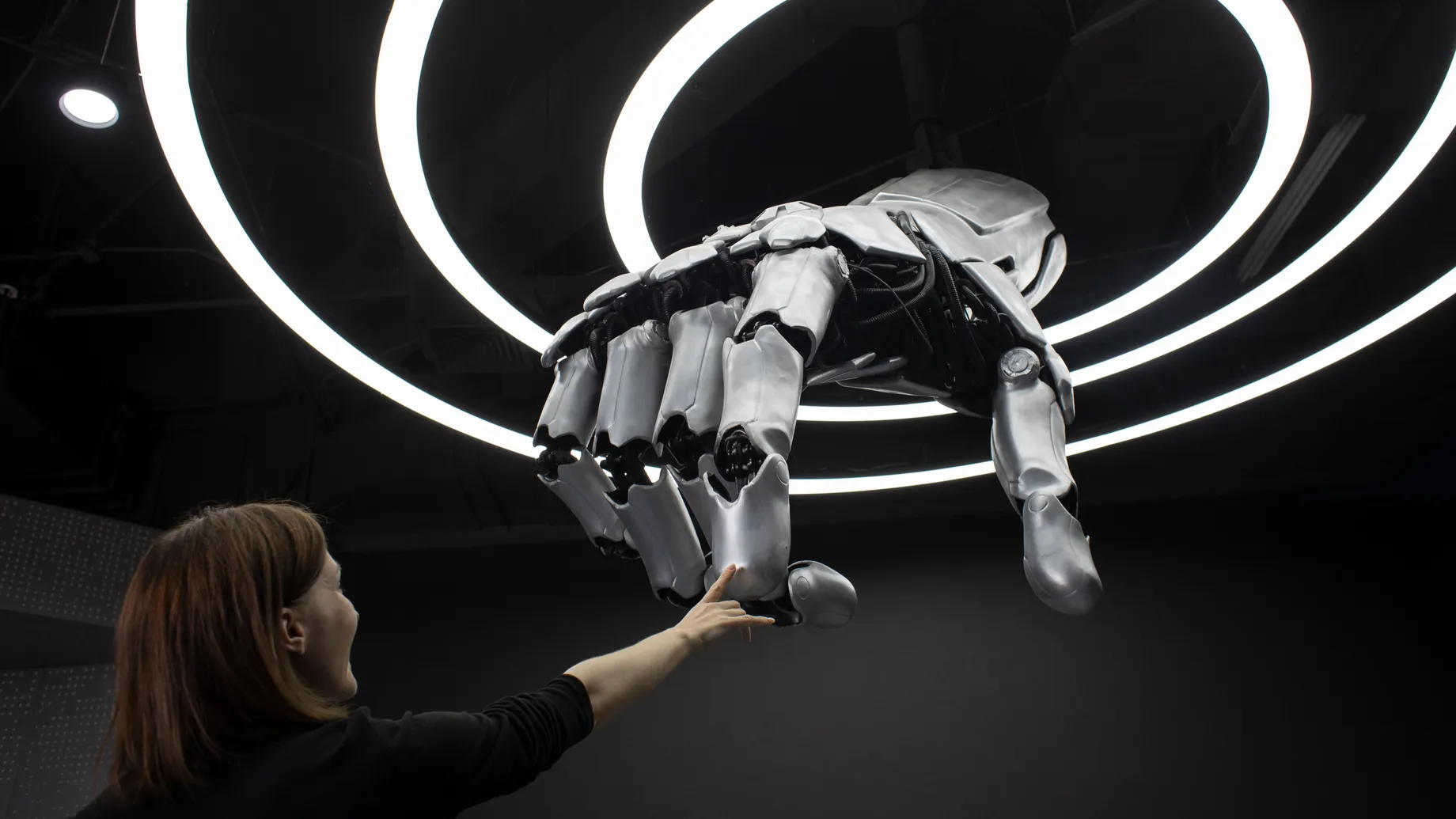 Сцена на выставке роботов в Пекине