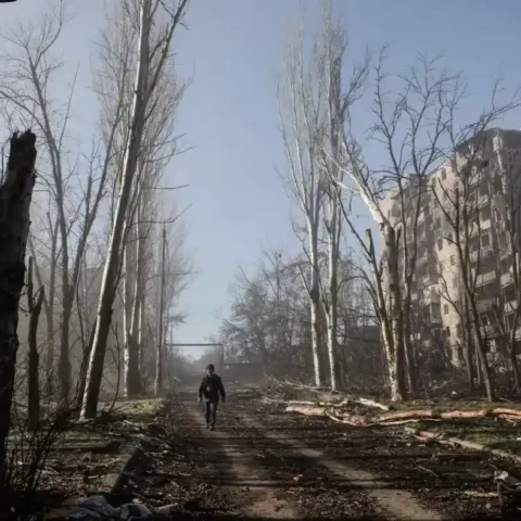 Damaged residential buildings