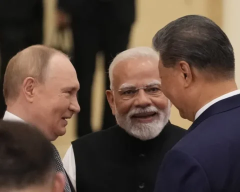 Владимир Путин, Нарендра Моди и Си Цзиньпин