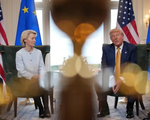 фон дер Ляйен и Трамп