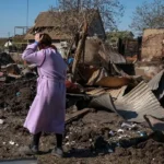 Место удара беспилотника