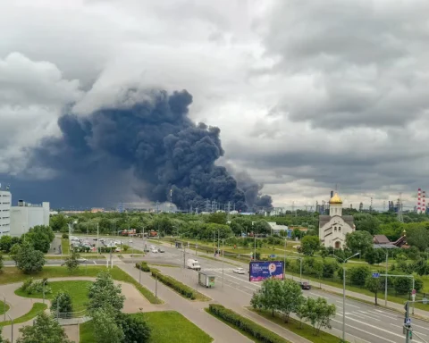 Nach einem ukrainischen Drohnenangriff