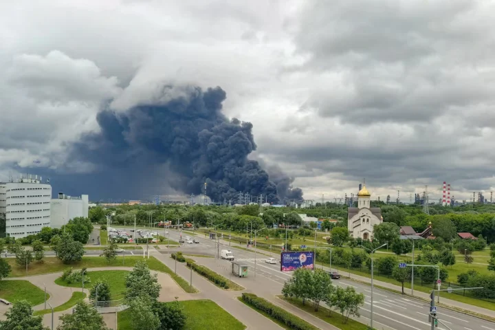 Nach einem ukrainischen Drohnenangriff