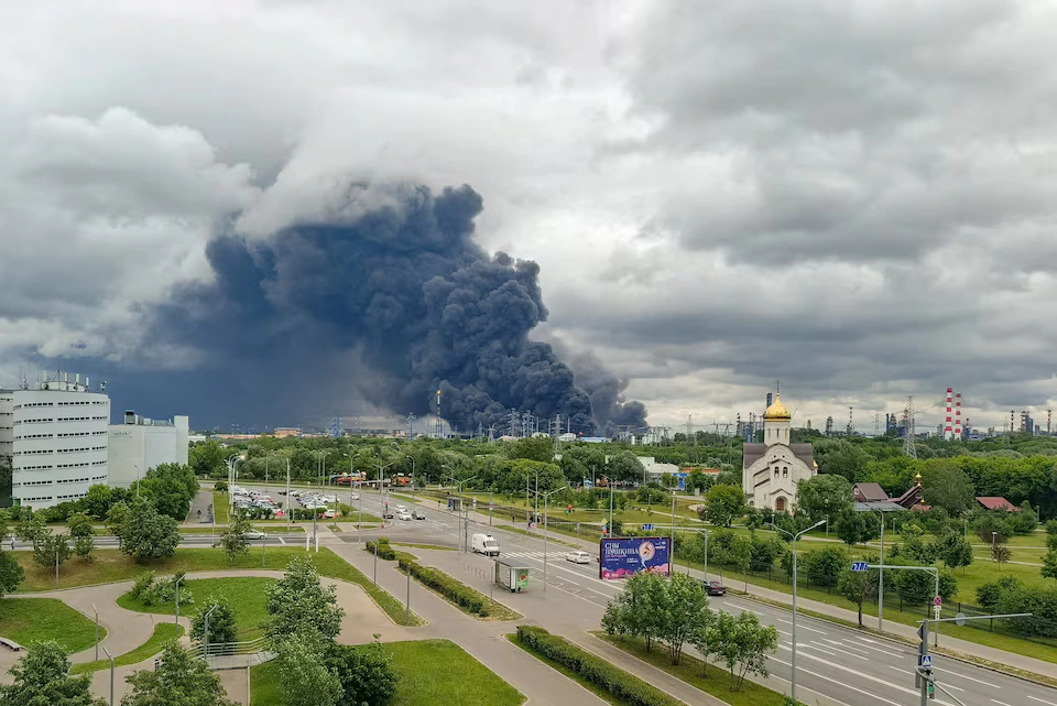 Nach einem ukrainischen Drohnenangriff